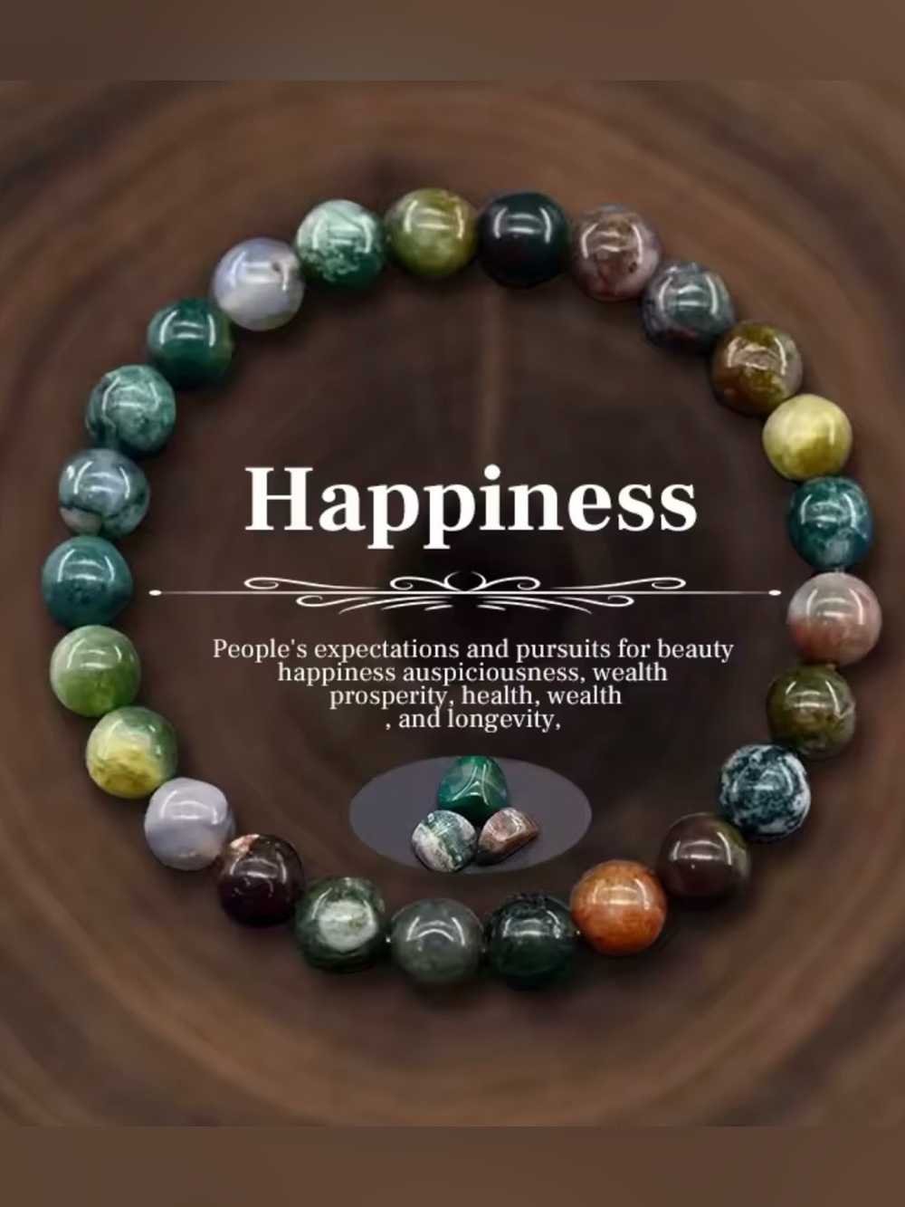 JD Gems jewelry happiness colorful Beaded Bracelet natural stone 6/8/10mm